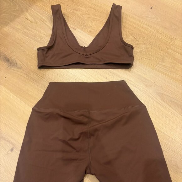 SET Active Tops - Set Active Women's Brown Top and Short Set Size S/M